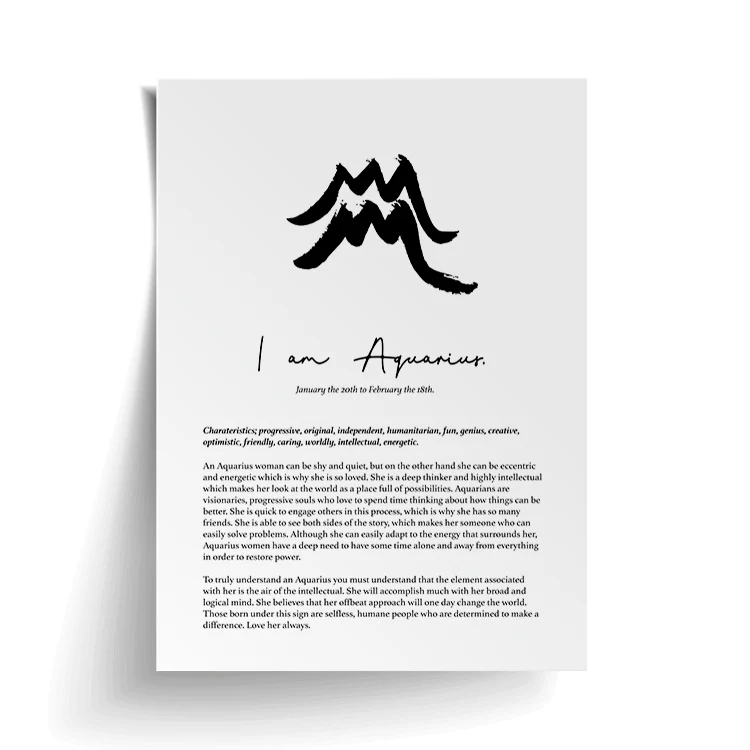 AQUARIUS STAR SIGN PRINT - Image 16