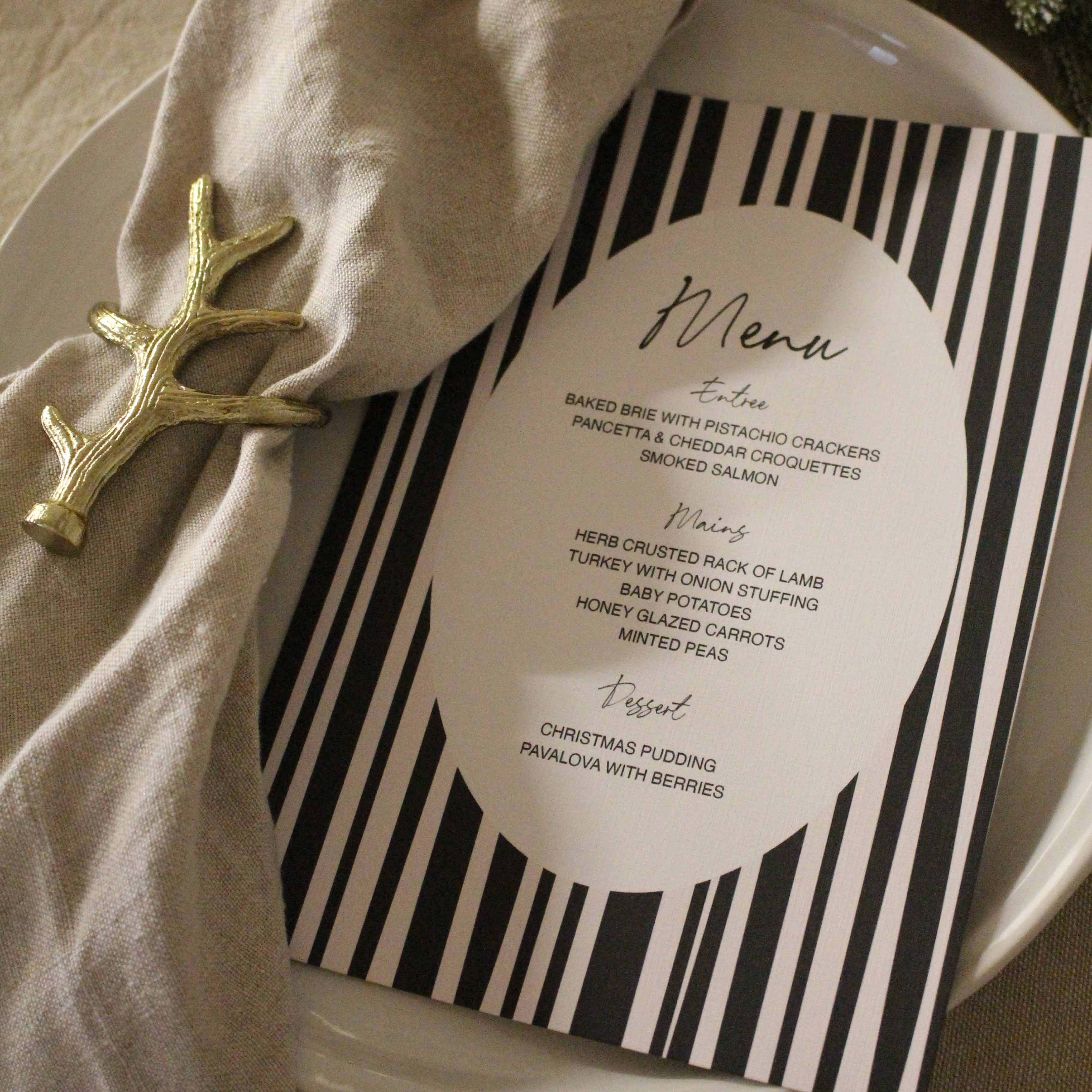 STRIPED CHRISTMAS DOWNLOADABLE MENU - Image 2