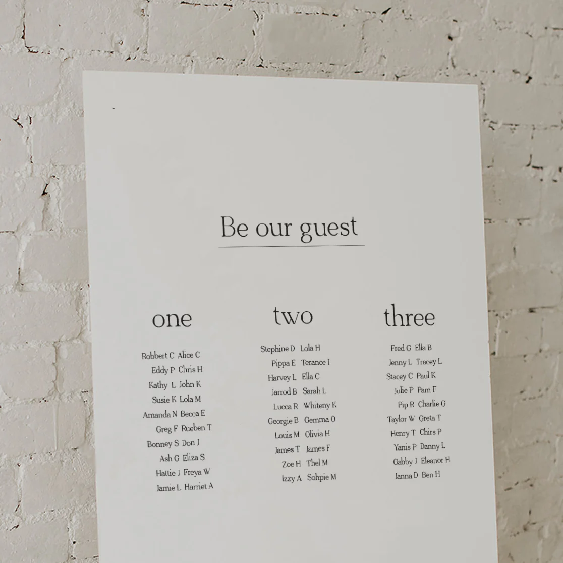 BRANDY SEATING CHART WHITE / BLACK - Image 2
