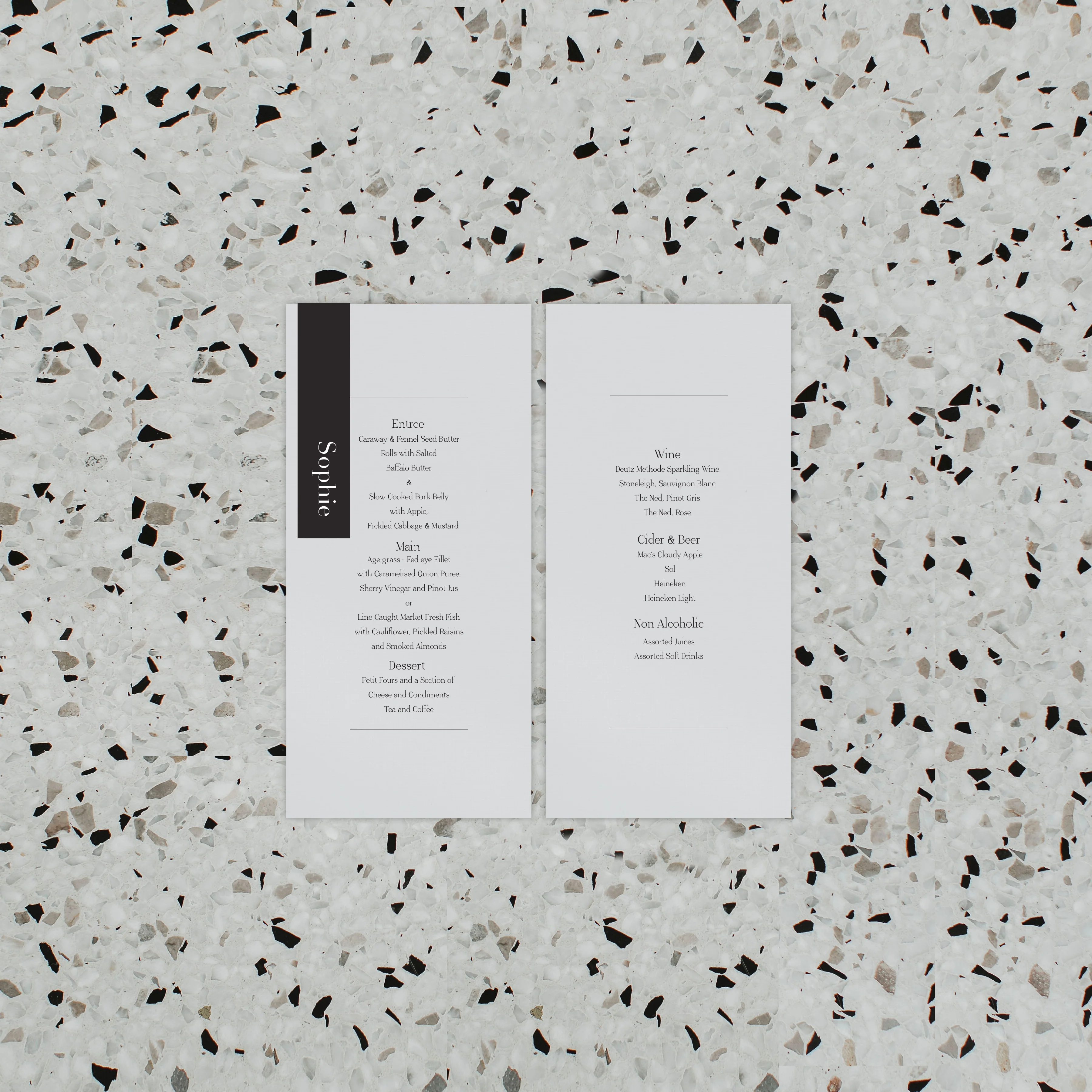 BRANDY WEDDING MENU & PLACE NAME SET - Image 3