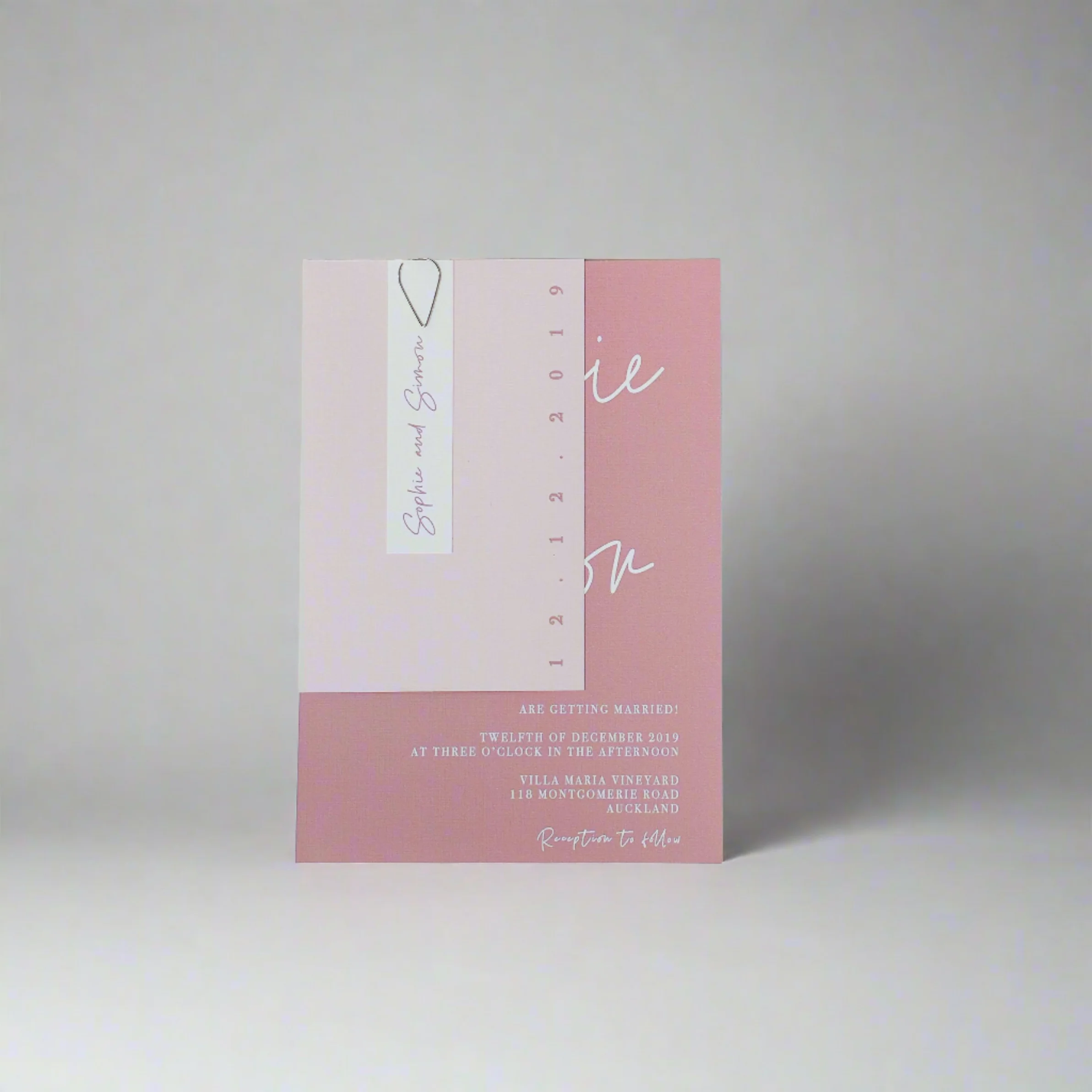 CALLIGRAPHY WEDDING INVITE SET PINK