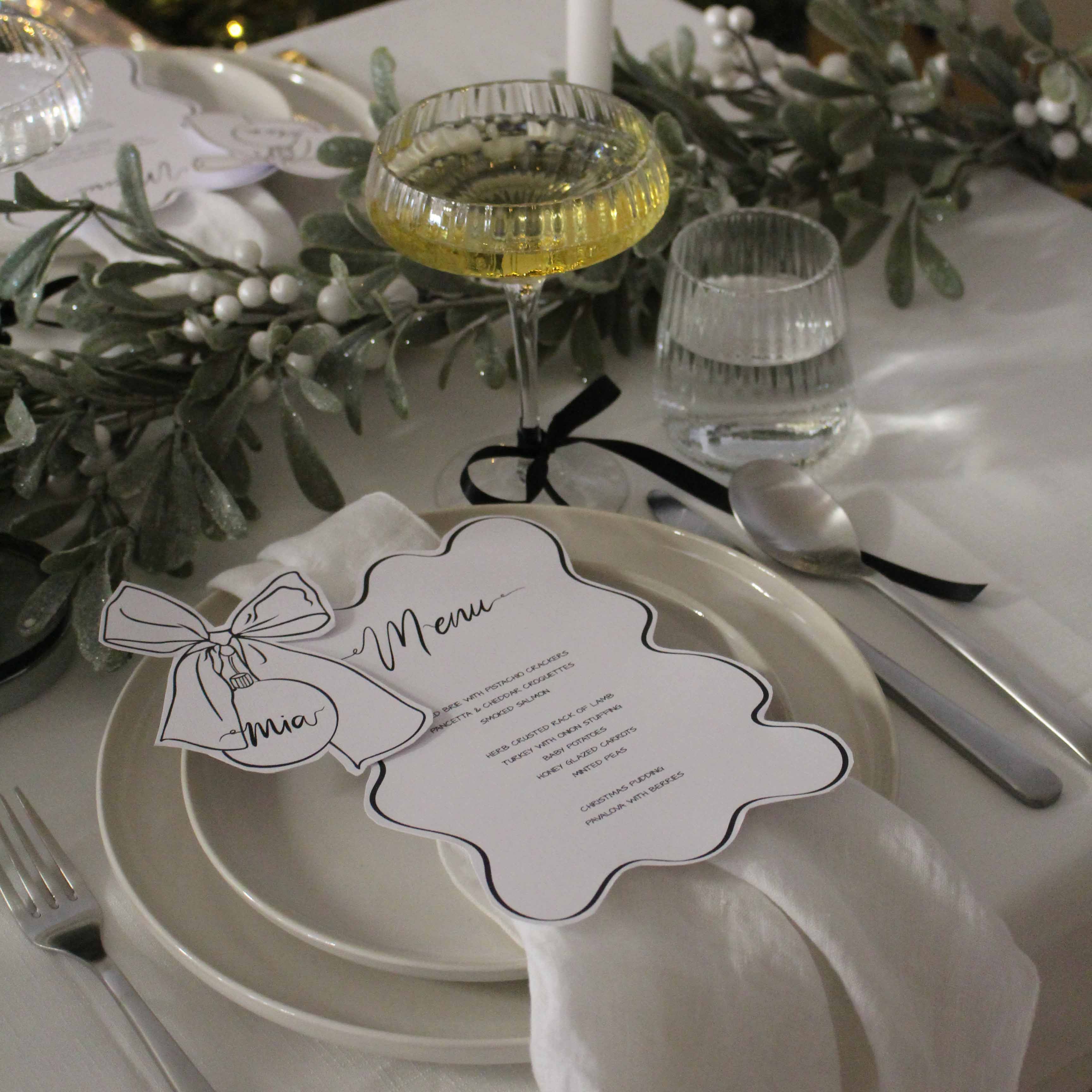 CHRISTMAS BOWS DOWNLOADABLE MENU AND PLACE NAMES - Image 4