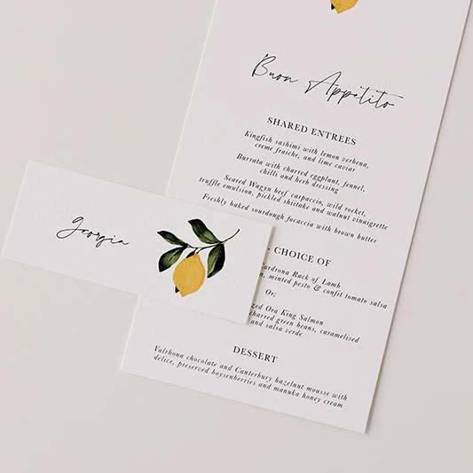 'CITRUS' MENU & PLACE NAME SET - Image 4
