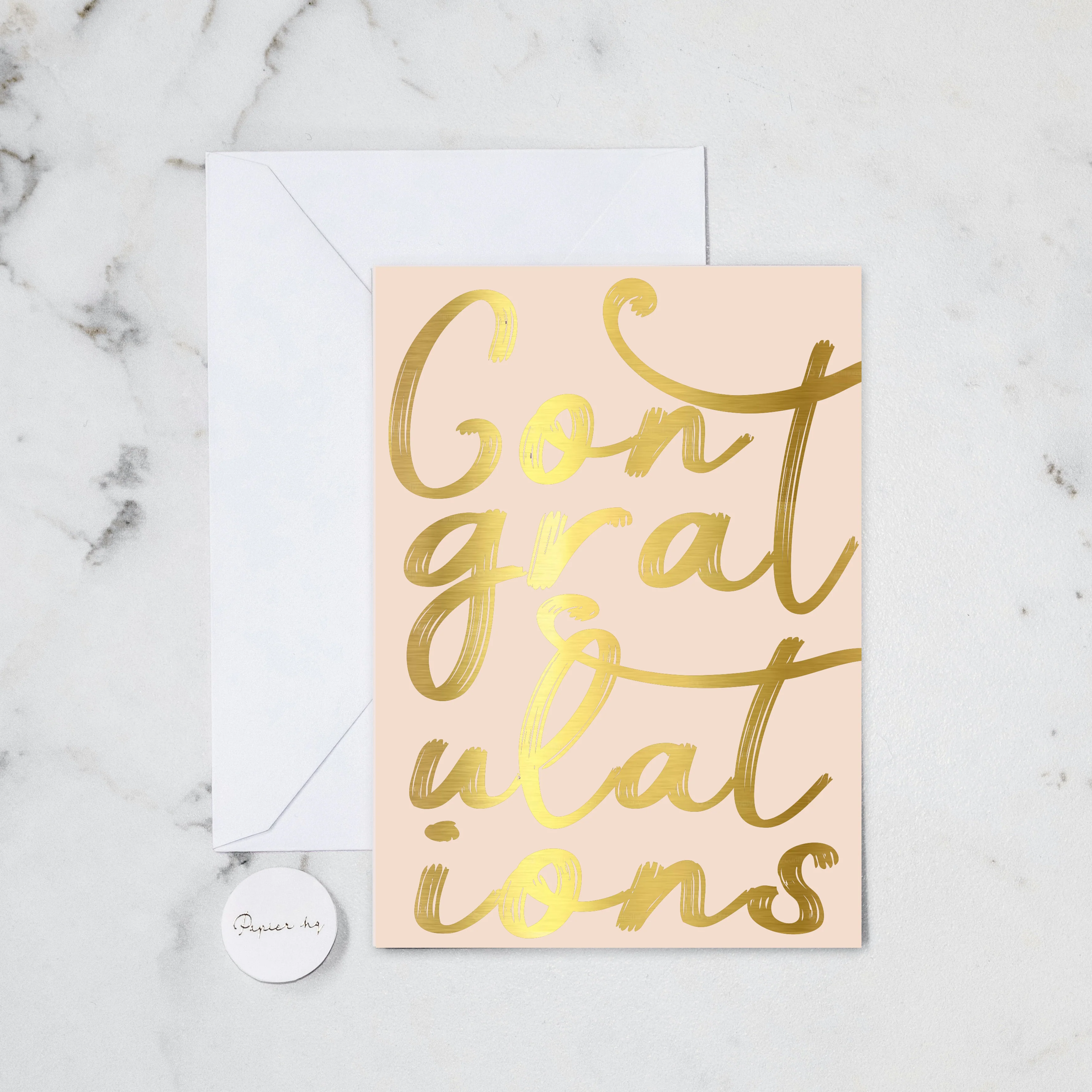 CONGRATS BLUSH FOIL