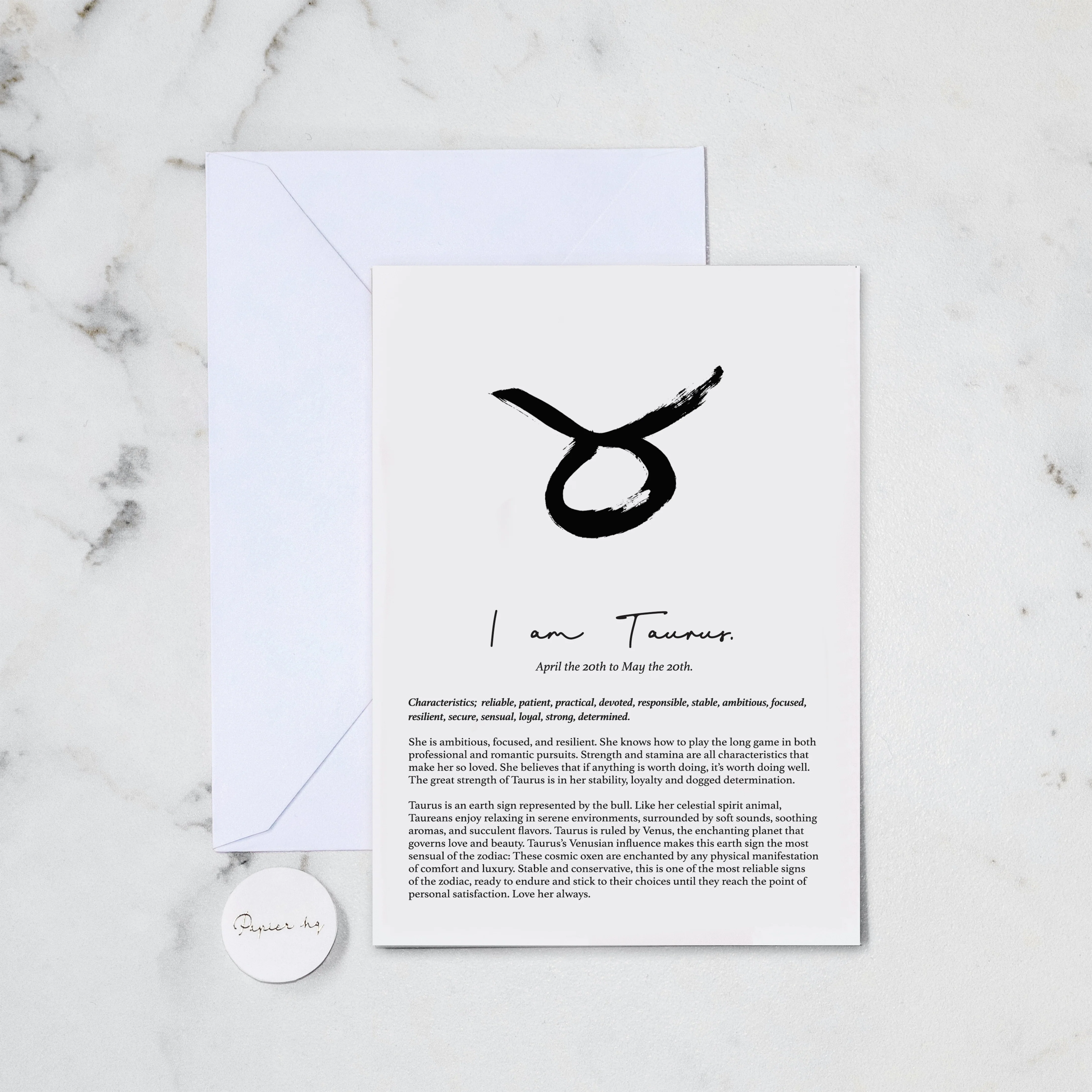 TAURUS GREETING CARD