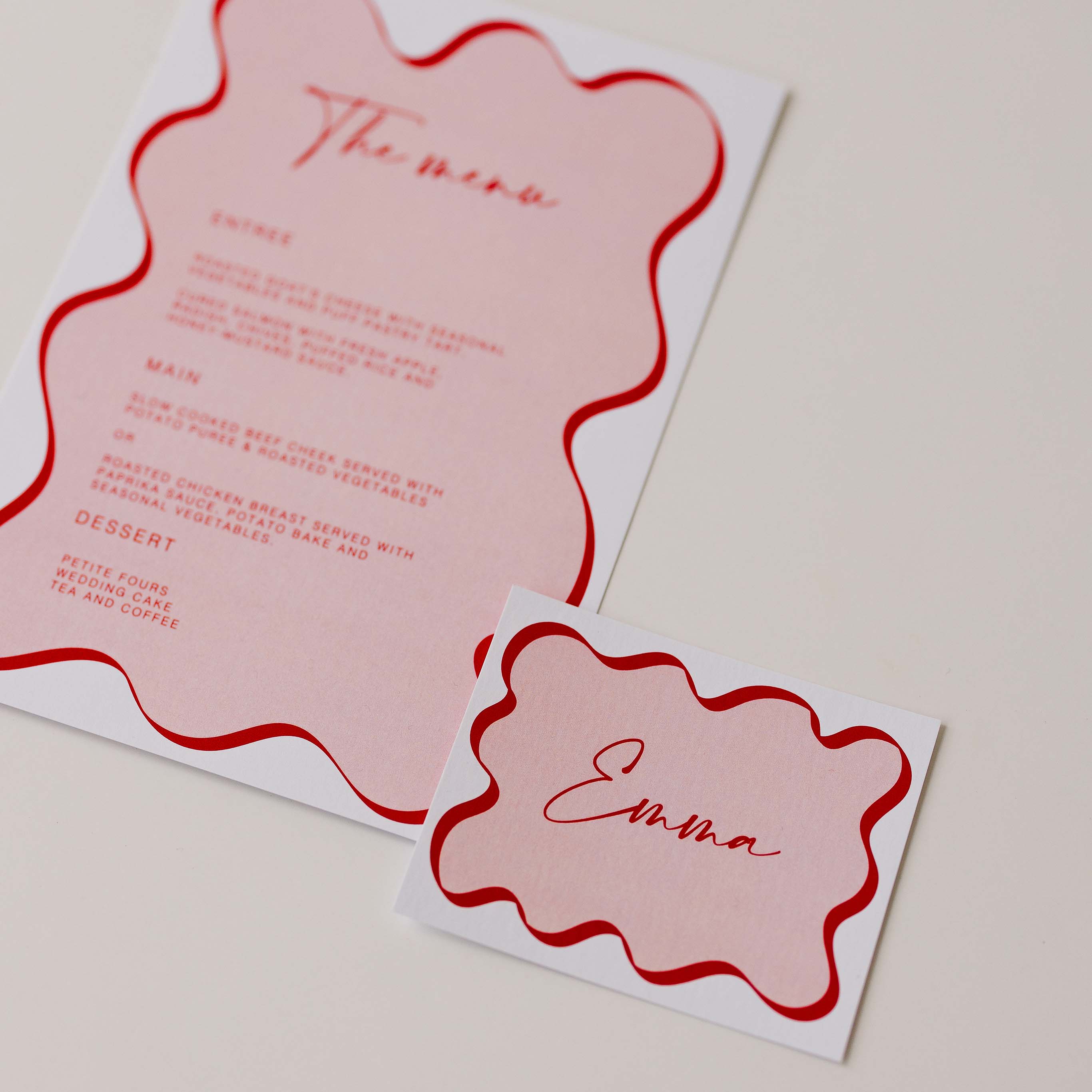 'CRAZY FOR YOU' MENU & PLACE NAME SET - Image 2