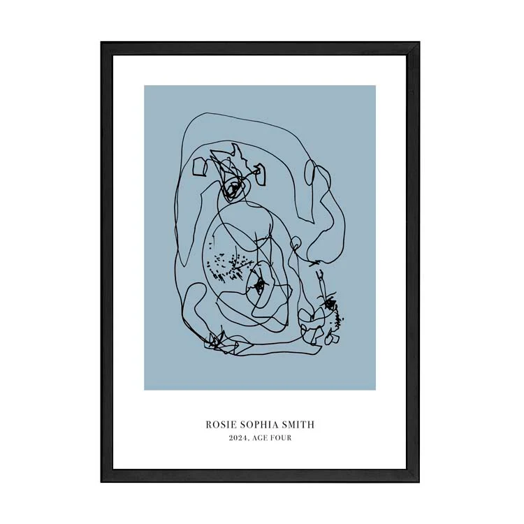CUSTOM MINIMAL TURN YOUR KIDS ART INTO A PRINT BLUE - Image 10