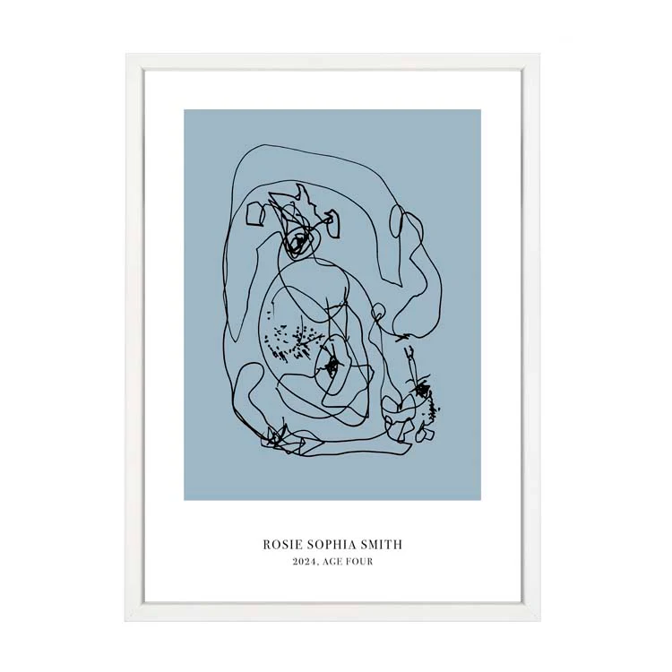 CUSTOM MINIMAL TURN YOUR KIDS ART INTO A PRINT BLUE - Image 11