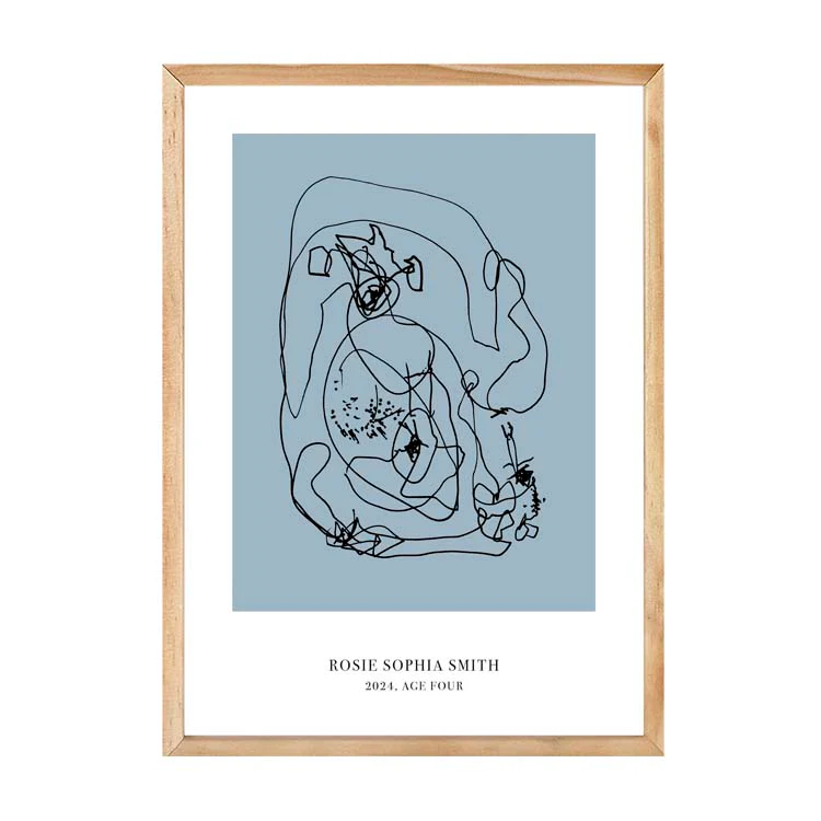 CUSTOM MINIMAL TURN YOUR KIDS ART INTO A PRINT BLUE - Image 12