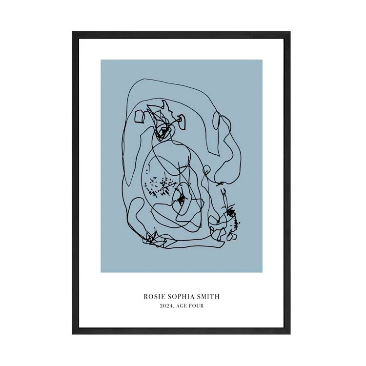 CUSTOM MINIMAL TURN YOUR KIDS ART INTO A PRINT BLUE - Image 13