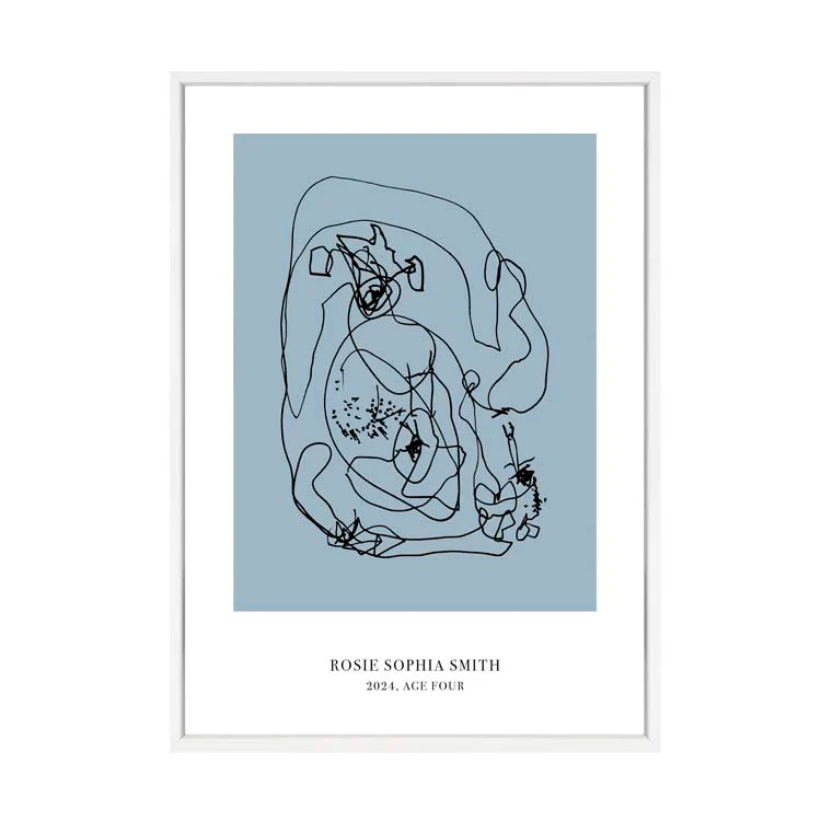 CUSTOM MINIMAL TURN YOUR KIDS ART INTO A PRINT BLUE - Image 14