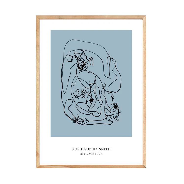 CUSTOM MINIMAL TURN YOUR KIDS ART INTO A PRINT BLUE - Image 15