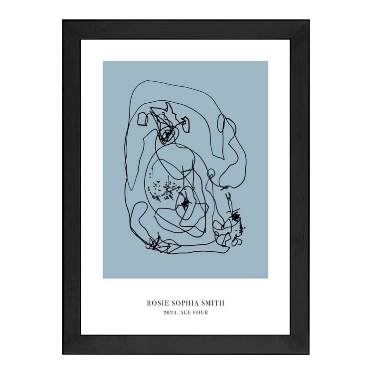 CUSTOM MINIMAL TURN YOUR KIDS ART INTO A PRINT BLUE - Image 5