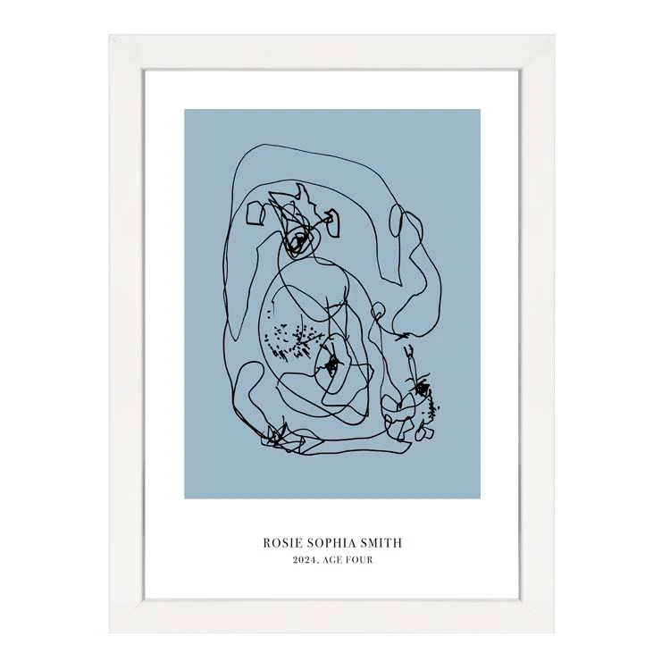 CUSTOM MINIMAL TURN YOUR KIDS ART INTO A PRINT BLUE - Image 6