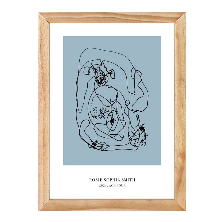 CUSTOM MINIMAL TURN YOUR KIDS ART INTO A PRINT BLUE - Image 7