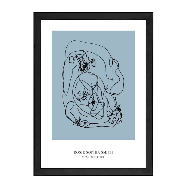 CUSTOM MINIMAL TURN YOUR KIDS ART INTO A PRINT BLUE - Image 8
