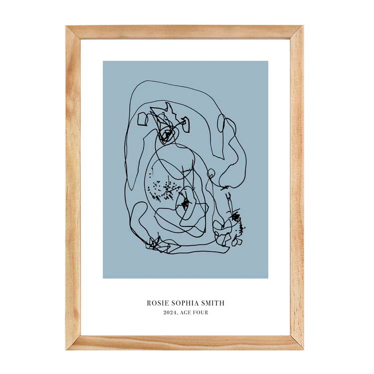 CUSTOM MINIMAL TURN YOUR KIDS ART INTO A PRINT BLUE - Image 9