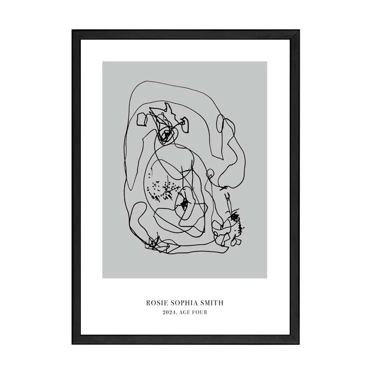 CUSTOM MINIMAL TURN YOUR KIDS ART INTO A PRINT GREY - Image 10