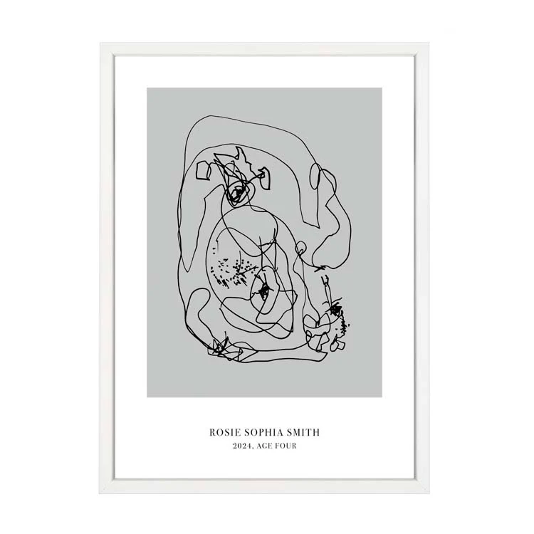 CUSTOM MINIMAL TURN YOUR KIDS ART INTO A PRINT GREY - Image 11