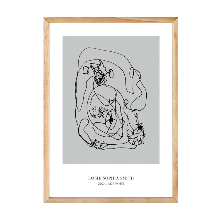 CUSTOM MINIMAL TURN YOUR KIDS ART INTO A PRINT GREY - Image 12