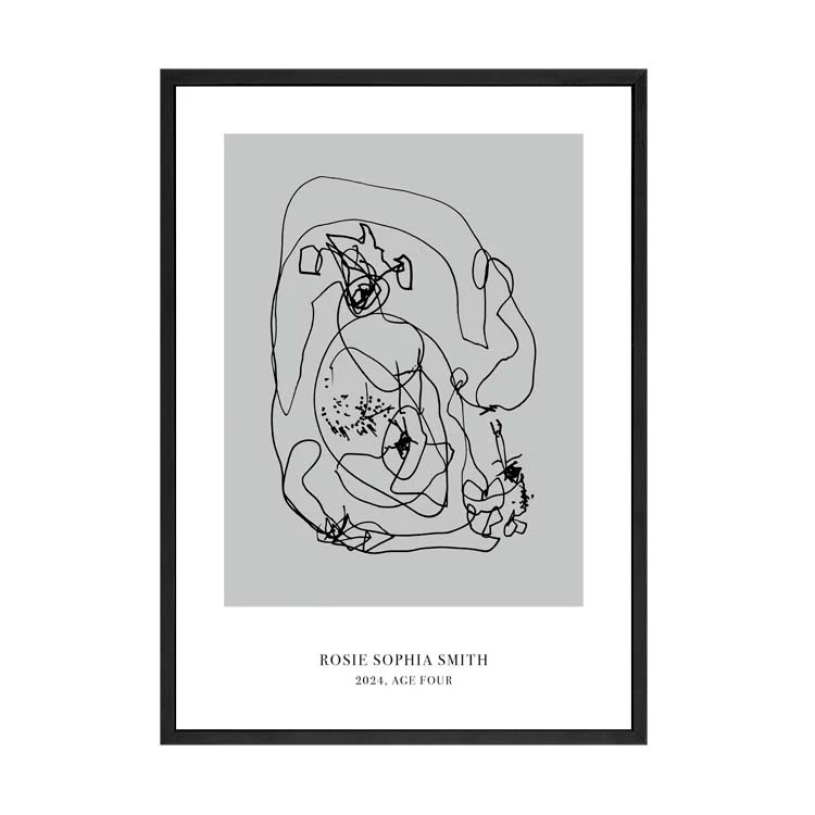 CUSTOM MINIMAL TURN YOUR KIDS ART INTO A PRINT GREY - Image 13