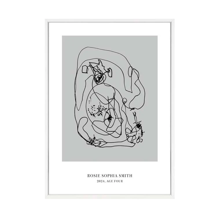 CUSTOM MINIMAL TURN YOUR KIDS ART INTO A PRINT GREY - Image 14