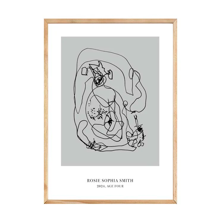 CUSTOM MINIMAL TURN YOUR KIDS ART INTO A PRINT GREY - Image 15