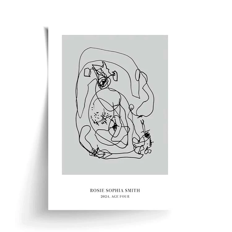 CUSTOM MINIMAL TURN YOUR KIDS ART INTO A PRINT GREY - Image 16