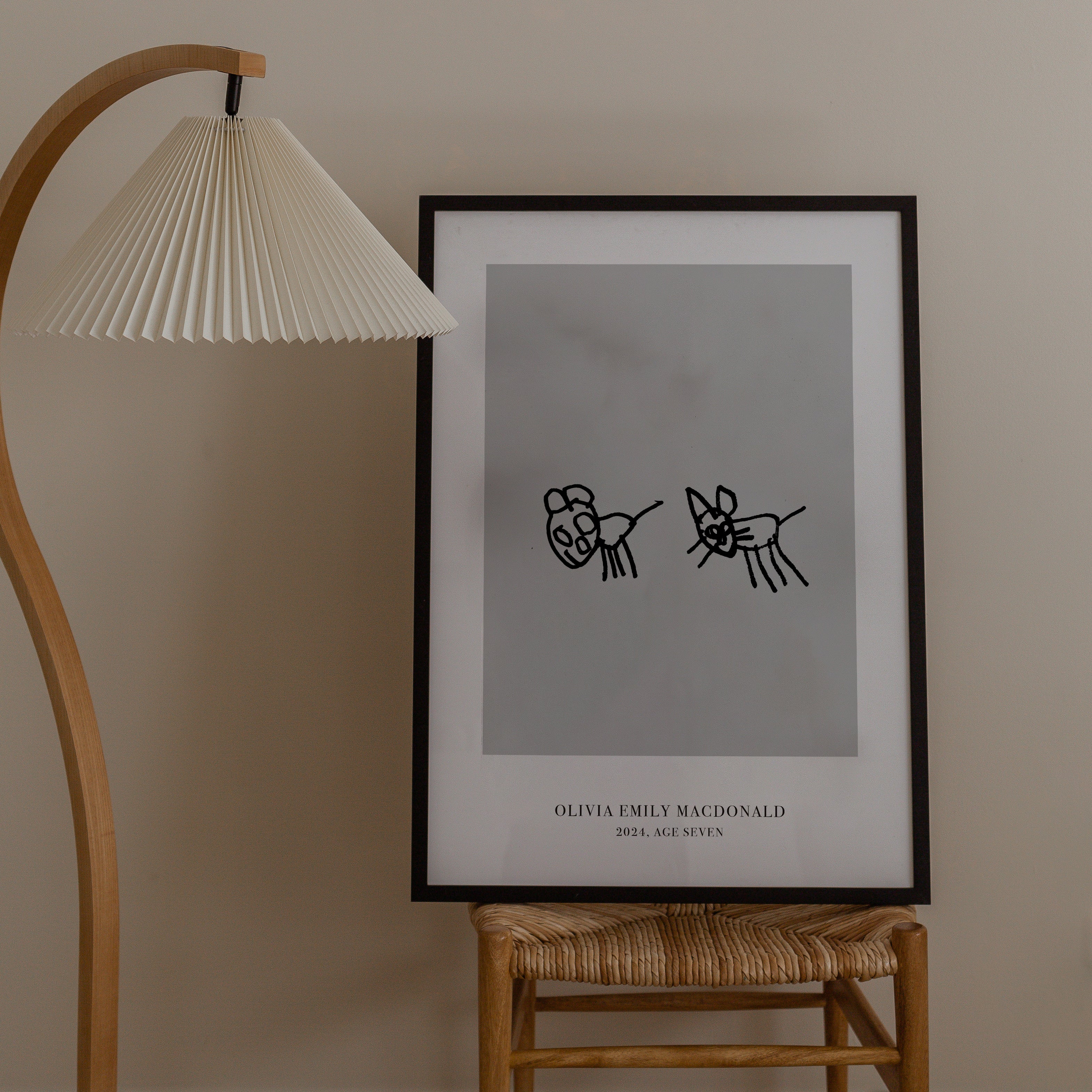CUSTOM MINIMAL TURN YOUR KIDS ART INTO A PRINT GREY - Image 2