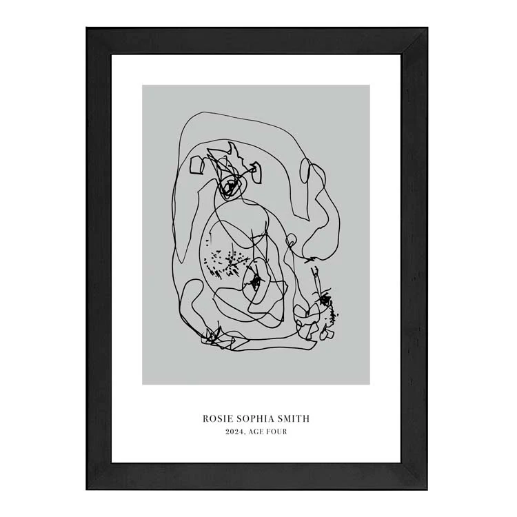 CUSTOM MINIMAL TURN YOUR KIDS ART INTO A PRINT GREY - Image 5