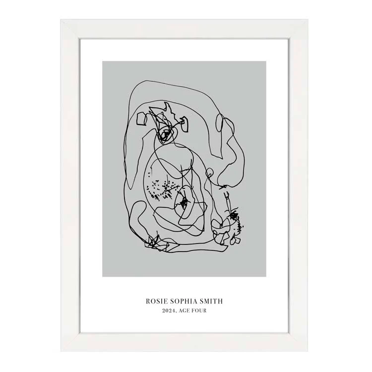 CUSTOM MINIMAL TURN YOUR KIDS ART INTO A PRINT GREY - Image 6