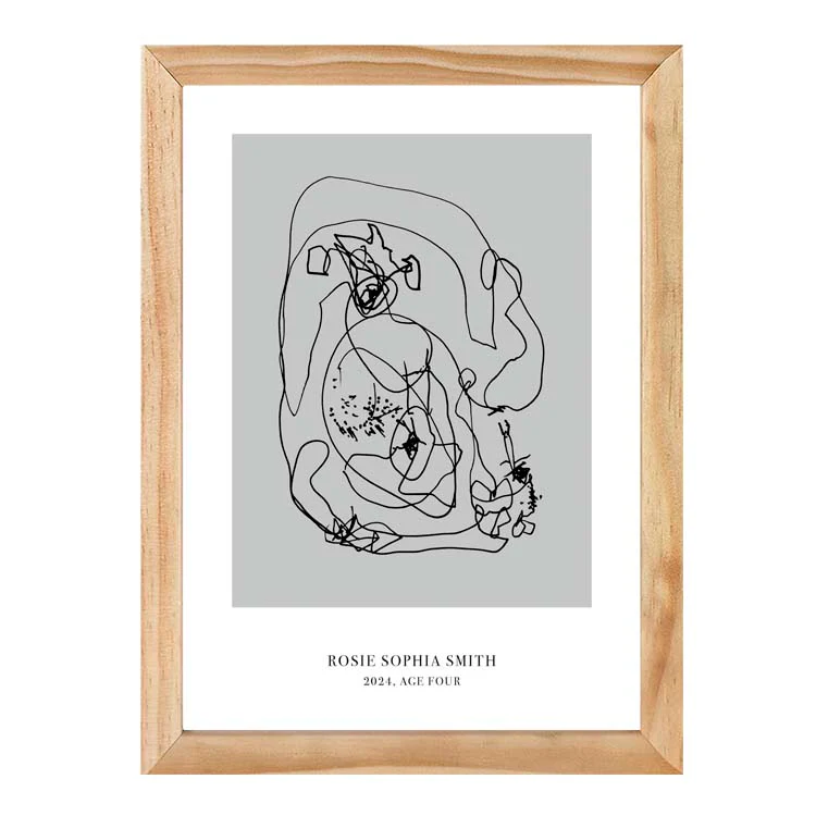 CUSTOM MINIMAL TURN YOUR KIDS ART INTO A PRINT GREY - Image 7