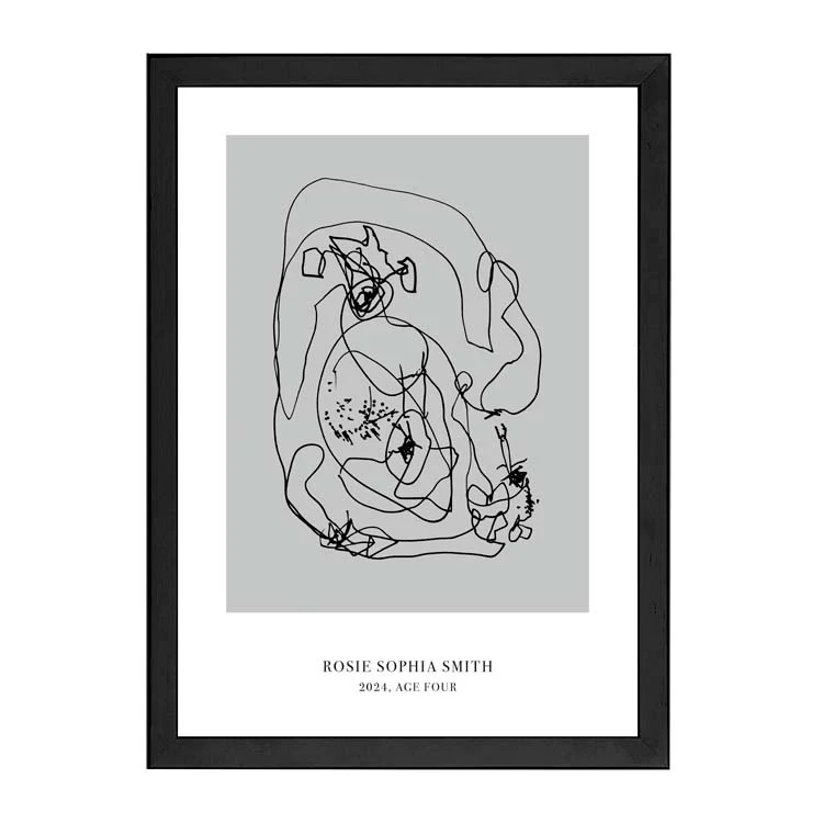 CUSTOM MINIMAL TURN YOUR KIDS ART INTO A PRINT GREY - Image 8