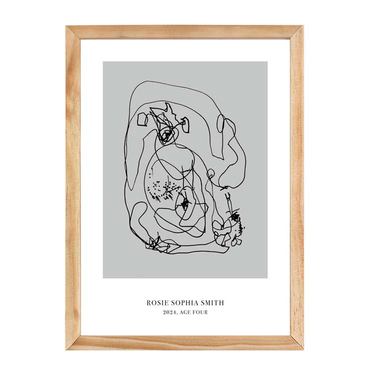 CUSTOM MINIMAL TURN YOUR KIDS ART INTO A PRINT GREY - Image 9