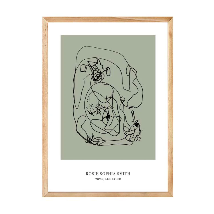 CUSTOM MINIMAL TURN YOUR KIDS ART INTO A PRINT KHAKI - Image 12