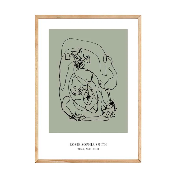 CUSTOM MINIMAL TURN YOUR KIDS ART INTO A PRINT KHAKI - Image 15