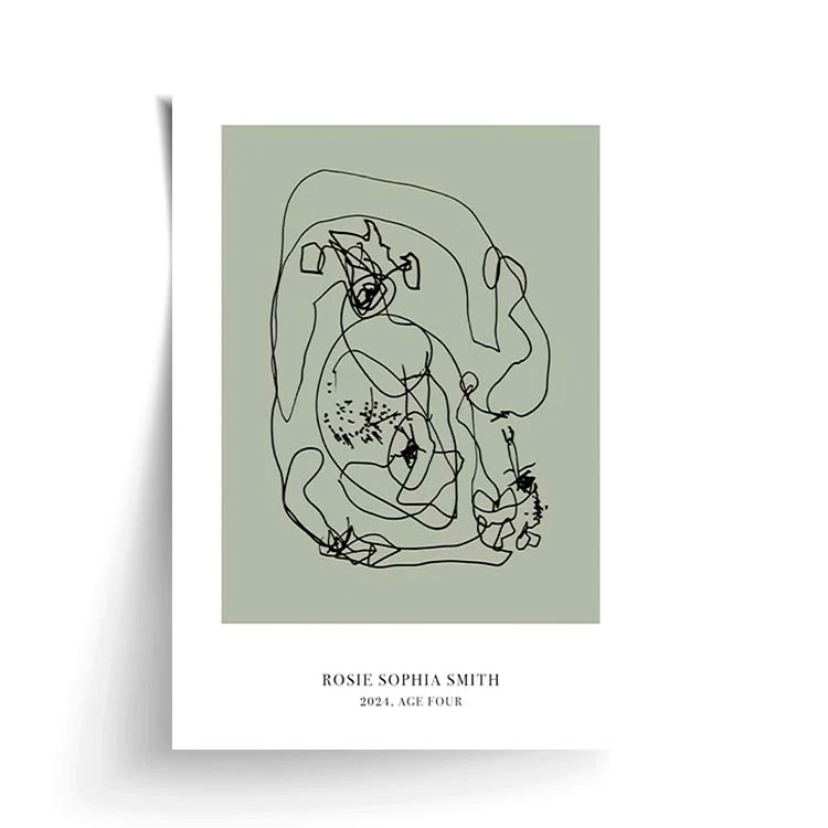 CUSTOM MINIMAL TURN YOUR KIDS ART INTO A PRINT KHAKI - Image 16