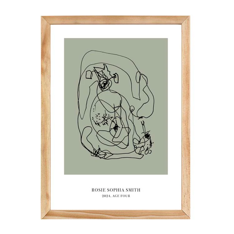 CUSTOM MINIMAL TURN YOUR KIDS ART INTO A PRINT KHAKI - Image 9