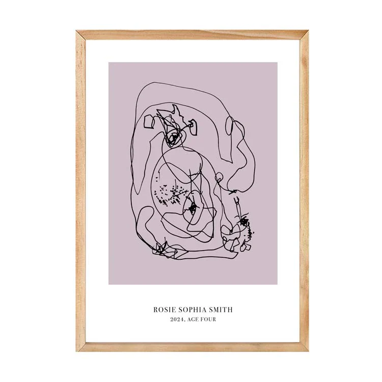 CUSTOM MINIMAL TURN YOUR KIDS ART INTO A PRINT LILAC - Image 12