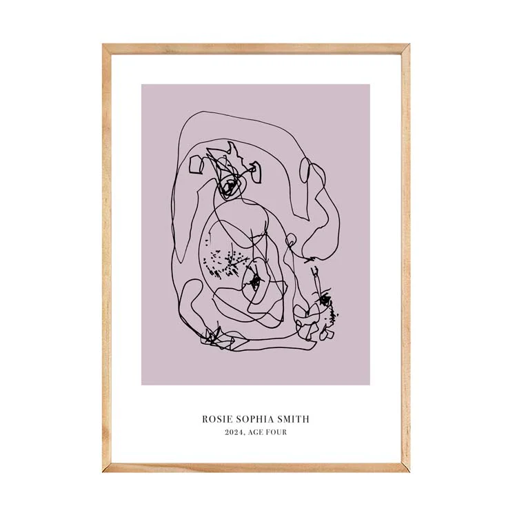 CUSTOM MINIMAL TURN YOUR KIDS ART INTO A PRINT LILAC - Image 15
