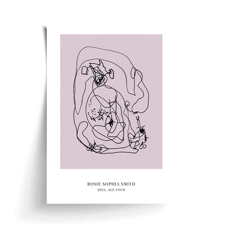 CUSTOM MINIMAL TURN YOUR KIDS ART INTO A PRINT LILAC - Image 16