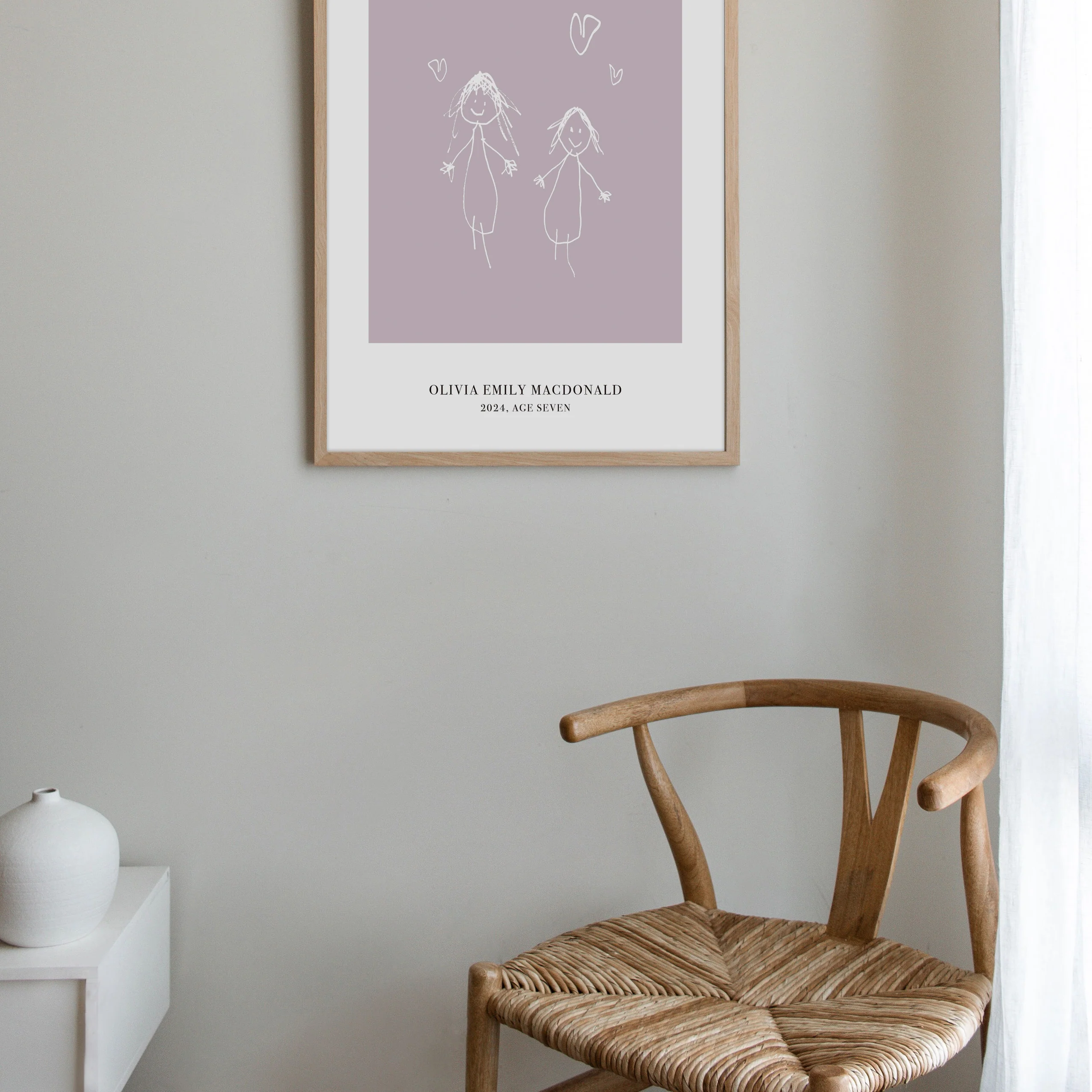 CUSTOM MINIMAL TURN YOUR KIDS ART INTO A PRINT LILAC - Image 2