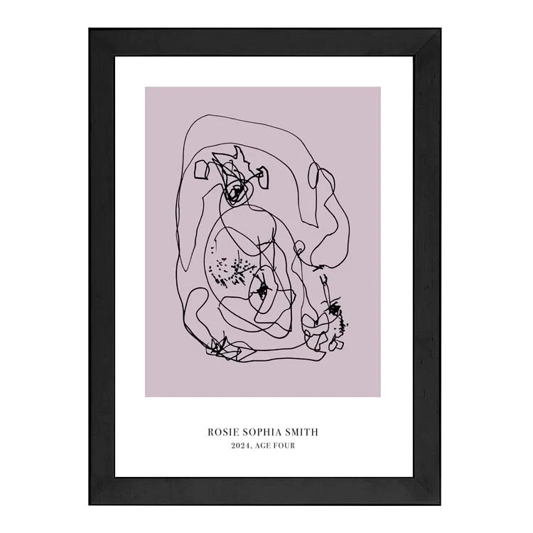 CUSTOM MINIMAL TURN YOUR KIDS ART INTO A PRINT LILAC - Image 5