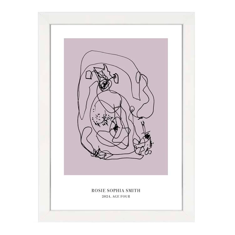 CUSTOM MINIMAL TURN YOUR KIDS ART INTO A PRINT LILAC - Image 6