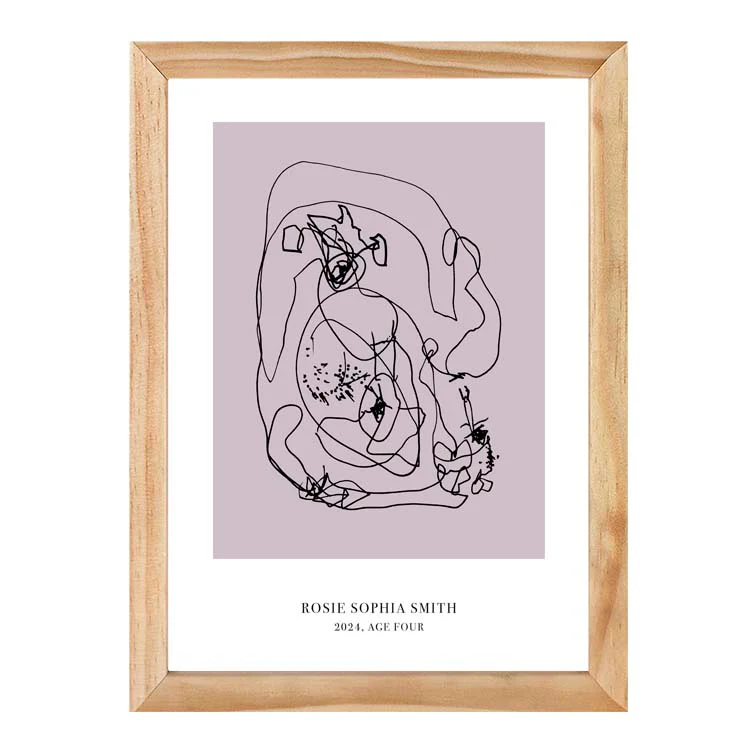 CUSTOM MINIMAL TURN YOUR KIDS ART INTO A PRINT LILAC - Image 7