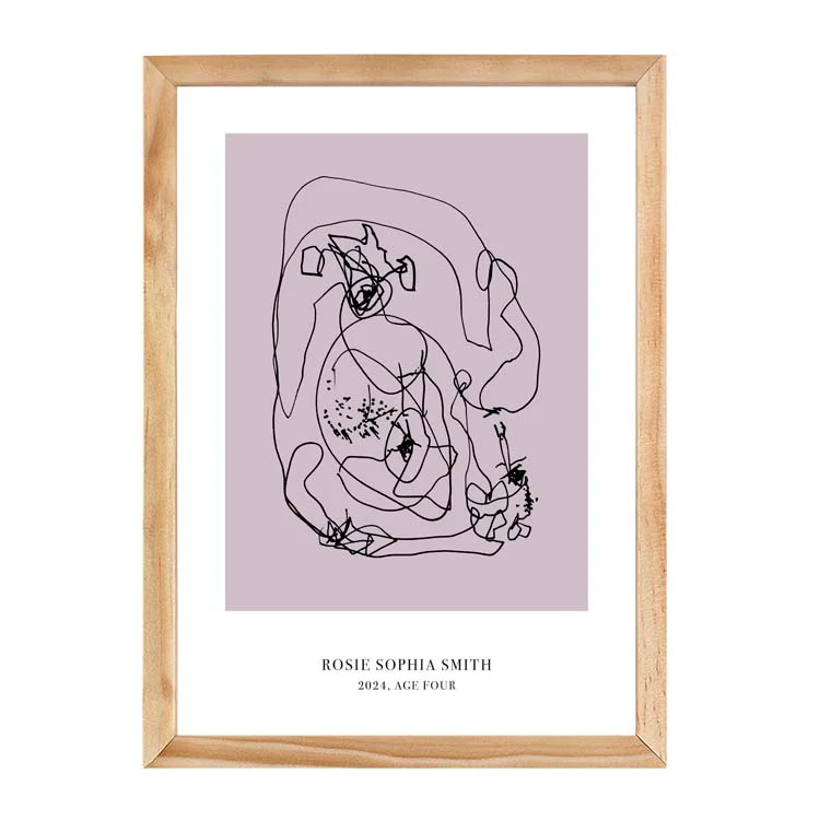 CUSTOM MINIMAL TURN YOUR KIDS ART INTO A PRINT LILAC - Image 9