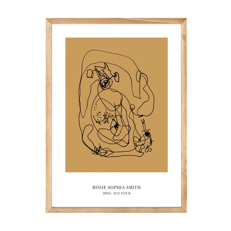 CUSTOM MINIMAL TURN YOUR KIDS ART INTO A PRINT MUSTARD - Image 12