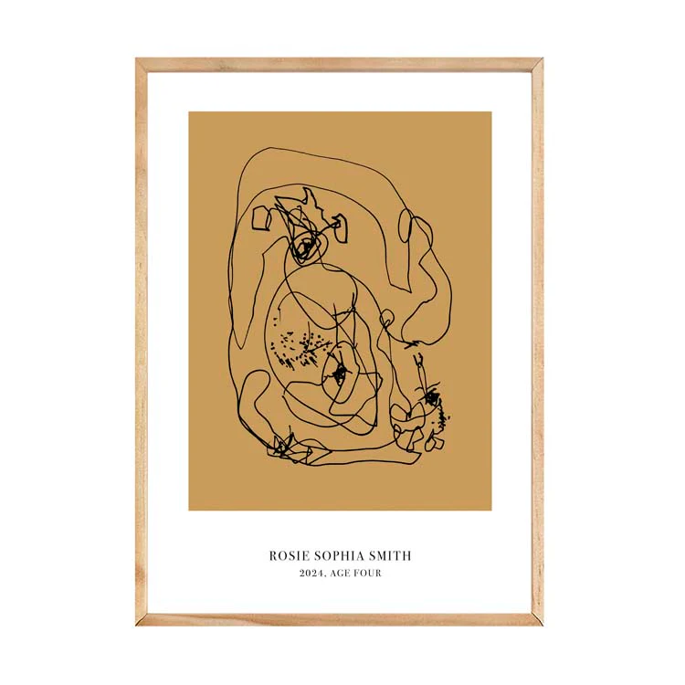 CUSTOM MINIMAL TURN YOUR KIDS ART INTO A PRINT MUSTARD - Image 15
