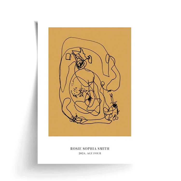 CUSTOM MINIMAL TURN YOUR KIDS ART INTO A PRINT MUSTARD - Image 16