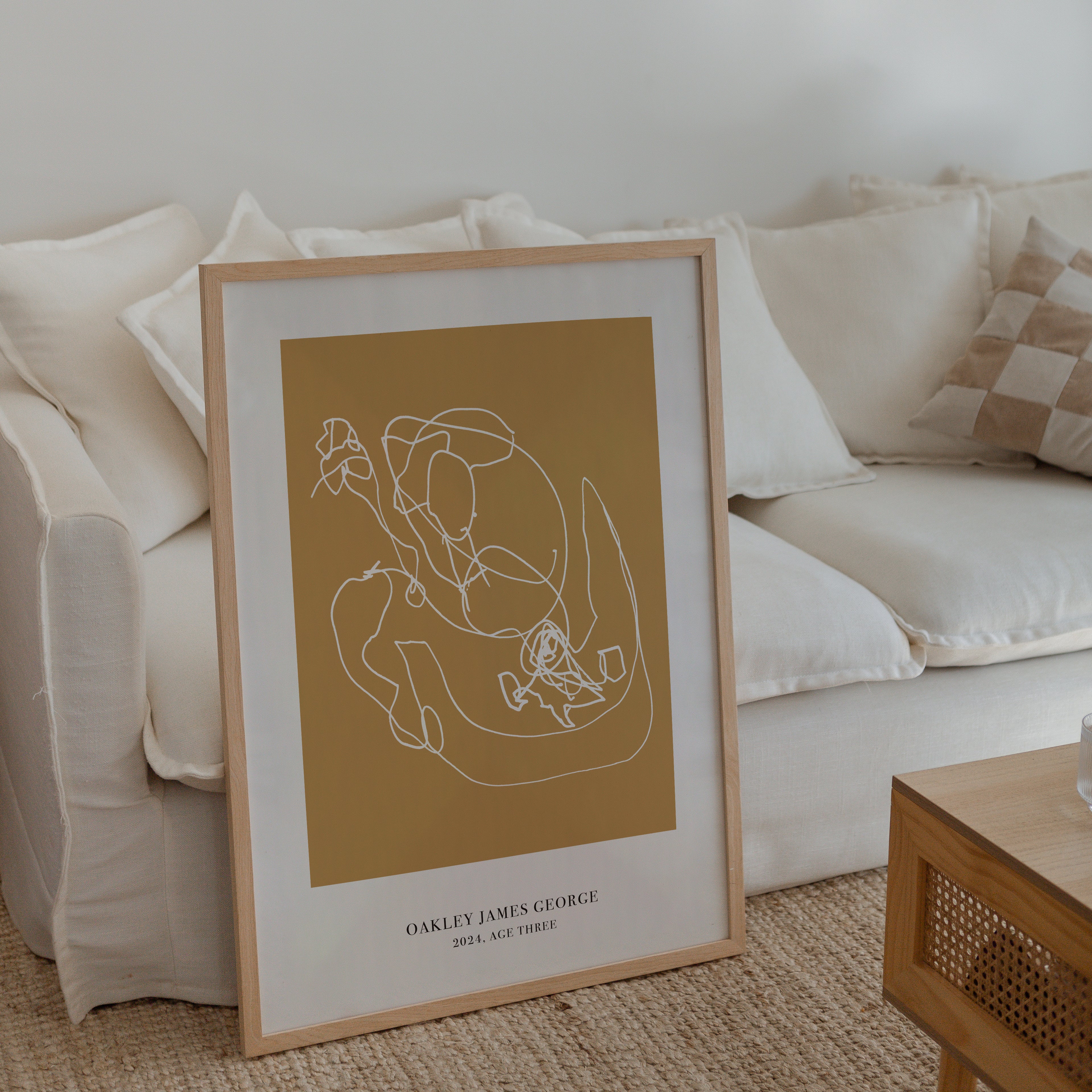 CUSTOM MINIMAL TURN YOUR KIDS ART INTO A PRINT MUSTARD - Image 2